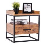 COSTWAY Bijzettafel, MDF, spaanplaat, ijzer, 45 x 40 x 49 cm (l x b x h)