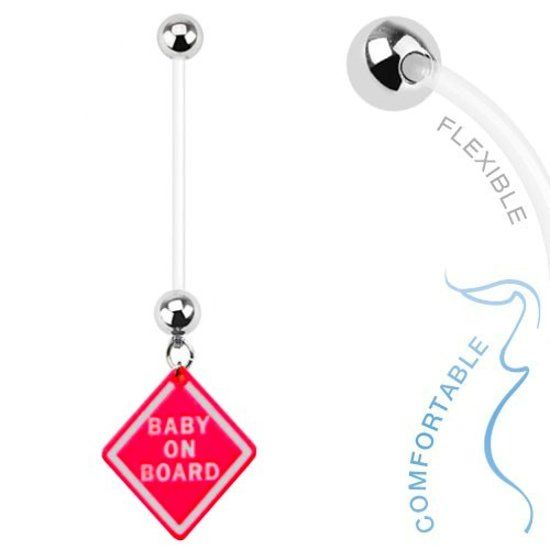 Fako Bijoux® - Zwangerschapspiercing - Baby on Board - Roze