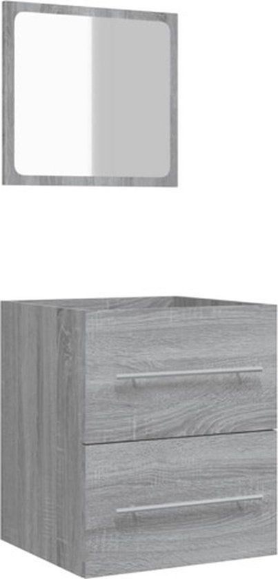 vidaXL Badkamerkast met spiegel 41x38,5x48 grijs sonoma eikenkleurig