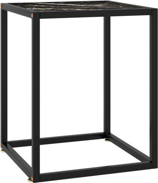 vidaXL Salontafel met Zwart Marmerglas 40x40x50 cm