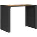 vidaXL Table de bar de jardin plateau en bois d'acacia 145x80x110 cm poly rotin noir