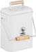 Relaxdays GFT-afvalbakje aanrecht, 3,5 l, geurfilters, deksel, hengsel, ijzer en hout, wit