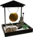 Atmosphera Boeddha zen tuin met gong - voor binnen - zwart - 15 x 16 cm