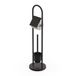 Relaxdays toiletbutler RVS staande WC-rolhouder met klep en toiletborstel, 79x22 cm, zwart