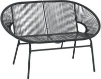 Outsunny Tuinbank - Staal/PE-rotan - Zwart