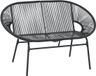 Outsunny Tuinbank - Staal/PE-rotan - Zwart