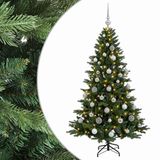 vidaXL Kunstkerstboom met kerstbal 120 cm 150 LED's Warmwit