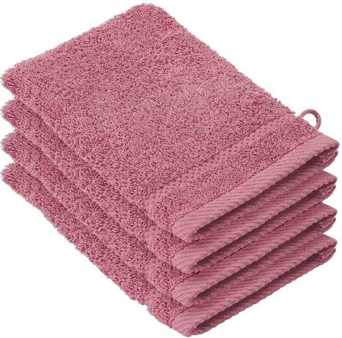 De Witte Lietaer Washandjes Stephanie - 4 Stuks - Roze - Katoen