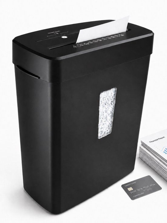 Vivid Green Papierversnipperaar - 13L - 8 A4 vellen - Creditcard Vernietiger - Zwart