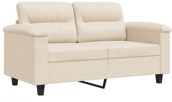 vidaXL Tweezitsbank 120 cm microvezelstof beige
