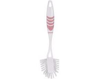 Excellent Houseware Afwasborstel met ophang lus - roze - 29 cm