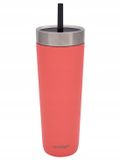Contigo Luxe Tumbler 720ml Thermobeker met Rietje - Koraal