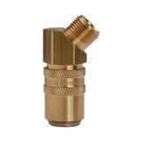 Riegler Temperatuurkoppeling DN 9, buitendraad, messing 2.0401, G 3/8 45 °, PN max. 15 bar, medium/omgevingstemperatuur -20 °C tot 160 °C.