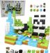 COIL Blocs de construction magnétiques, Jouets pour enfants, Ensembles de construction, Blocs magnétiques, Pièces magnétiques, STEM, Apprentissage sensoriel, Âge 3+, Panda, 70 pièces