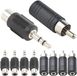Merkloos 1/8 inch stereo female naar mono cinch-stekker en 3.5 mm stereo plug naar mono RCA-vrouwelijke adapter vernikkeld zwart 10 stuks
