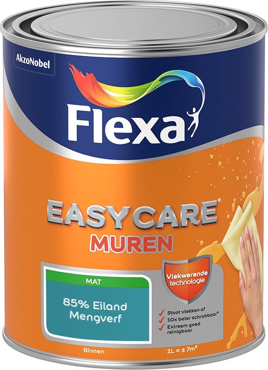 FLEXA Easycare Muurverf - Mat - Mengkleur - 85% Eiland - 1 liter