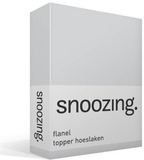 Snoozing Flanel Topper Hoeslaken - Lits-jumeaux (180x200 cm) - Grijs