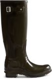 Hunter Original Tall Gloss Dames Laarzen Rubber Bruin Waterdicht