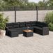 Maison Exclusive - Ensemble de meubles de jardin 9 pièces avec canapé et coussins, noir, en polyrotin