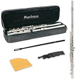 Montreux Student Fluit Voor Beginners Met Lichtgewicht Beschermende Draagtas - Verzilverd, Offset G, Split E Mechanisme, C Voet