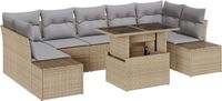 vidaXL Canapé 8 pièces Beige et Gris Clair Poly Rotin