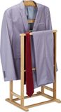 Relaxdays dressboy bamboe, dames & heren, slaapkamer, kledingstandaard, HxBxD: 98,5 x 47 x 36 cm, kledingbutler, naturel