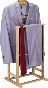 Relaxdays dressboy bambou, femme & homme, chambre à coucher, porte-vêtements, HxLxP : 98,5 x 47 x 36 cm, valet, naturel