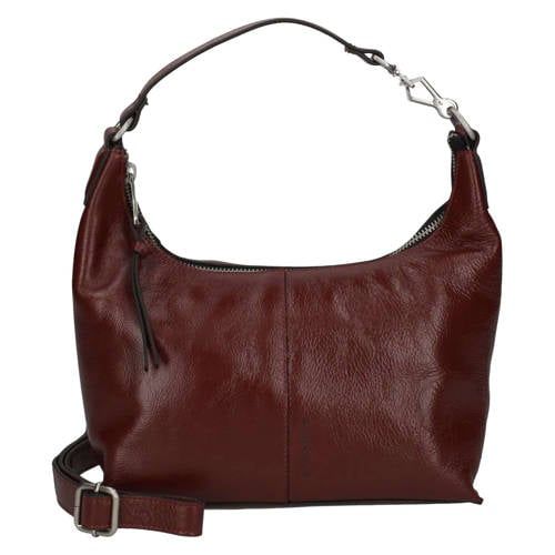 BURKELY Leren schoudertas Myra Crossbody Bag Burgundy donkerrood