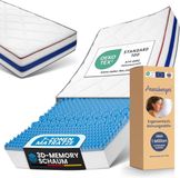 Arensberger RELAXX Gel-matras, 120 x 200 cm met 3D-traagschuim, 25 cm hoog, hardheidsgraad H2 of H3 (omkeerbaar), 7 zones, 3 lagen: koudschuim, Visco Smart schuim, gelschuim