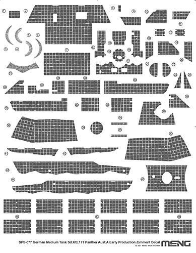 Meng Model MNGSPS-077 1:35-Sd.Kfz.171 Panther Ausf A Vroege Stickers Schaal Model kit, Ongeschilderd