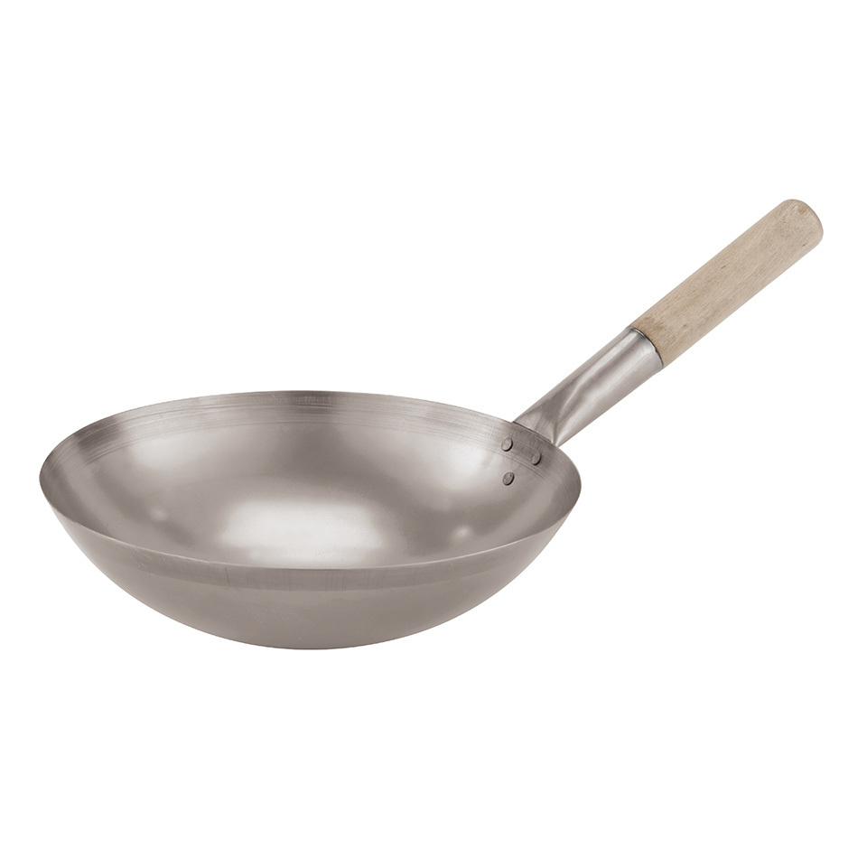 Paderno wok - Ø 31 cm - edelstaal/hout