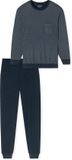 Schiesser Pyjama lang Comfort Essentials - Pyjamaset Heren - nachtblauw
