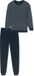 Schiesser Pyjama lang Comfort Essentials - Pyjamaset Heren - nachtblauw