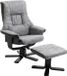 Homcom Relaxfauteuil met Hocker - Velvet - Grijs