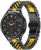 By Qubix - Stalen band - Zwart met goud - Geschikt voor Xiaomi Mi Watch / Geschikt voor Xiaomi Watch 2 / Geschikt voor Xiaomi Watch S1 / S2 / S3 / S4 (47mm)