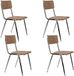 Zuiver Chaise de salle à manger Retour à l'école Noyer/Chrome - Lot de 4