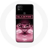 Maniacase Hoesje voor Xiaomi Redmi 9C Behang diamante Blackpink Kpop Roze Logo