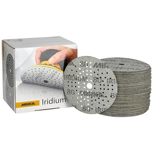 Mirka Iridium Premium schuurpapier Ø 125mm klittenband 89-gaats, korrel 80, 100 st