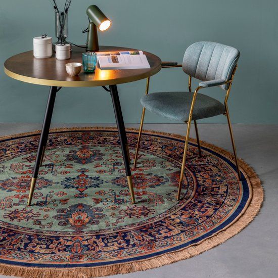 Housecraft Living Raz Vloerkleed Rond 160 cm Groen
