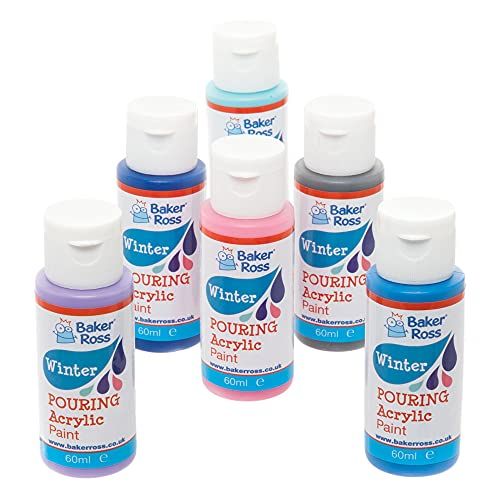 Baker Ross FE716 Winter gietbare acrylverf - pak van 6