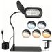 Loupe avec grossissement 10x, éclairage LED et pince, noir