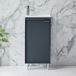 Hudson Reed Meuble lave-mains - 40 cm - Plan vasque encastré - Sur pieds - Anthracite - Poignée design chromée
