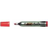 BIC Marking Onyx 1591 permanente marker Beitelvormige punt Rood 12 stuk(s)
