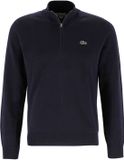 Lacoste Heren Pullover Baumwolle mit kurzem Reißverschluss Marineblau