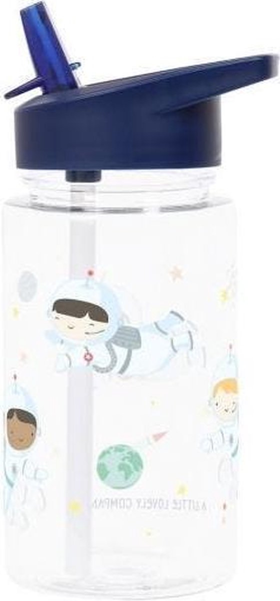 A Little Lovely Company drinkfles Astronauten 450 ml bpa vrij Donkerblauw