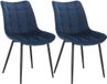 Bolt Edge Eetkamerstoelen - Velvet Blauw - Kuipstoel stijl - Set van 2