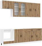 vidaXL Keukenblok PORTO Artisanaal eiken Hout 8 stuks