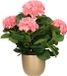 Mica Decorations Hortensia plante artificielle/fleurs artificielles 45 cm - rose - en pot or brillant - Plante d'intérieur artificielle