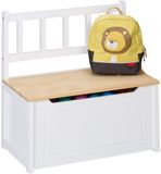 Merkloos Speelgoedkist en bank - 2 in 1 - 55x57x31 cm - softclose deksel - leuning - wit