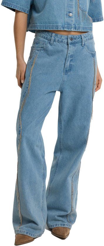 Refined Department Jeans Payton Relaxed Fringes Den R2603171931 200 Light Blue Dames Maat - L